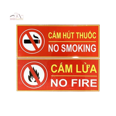 Bảng cấm lửa, cấm hút thuốc (tôn)